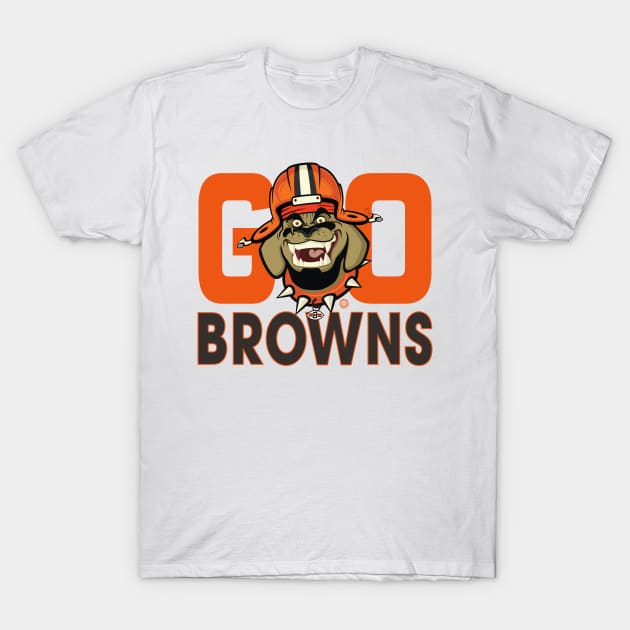 Cleveland Browns BullDawg - Go Browns T-Shirt by Goin Ape Studios